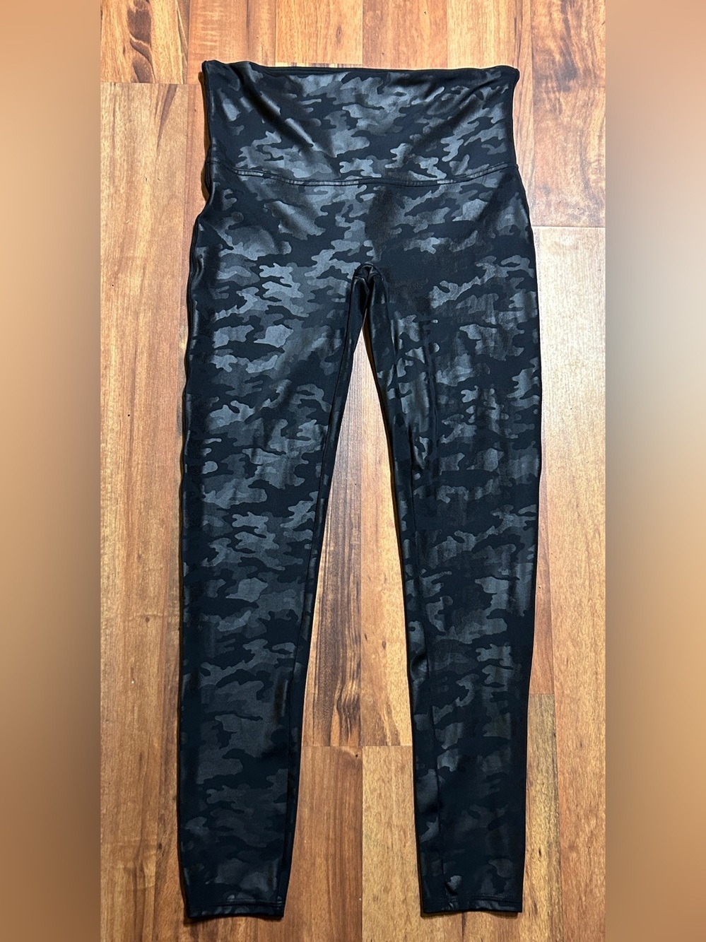 SPANX Camo Faux-Leather Leggings